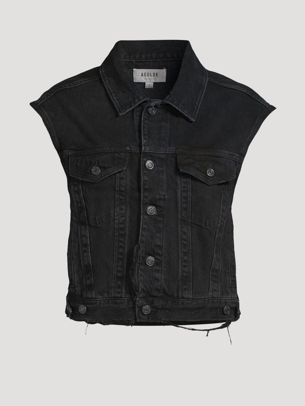 AGOLDE Charli Black Denim Sleeveless Vest